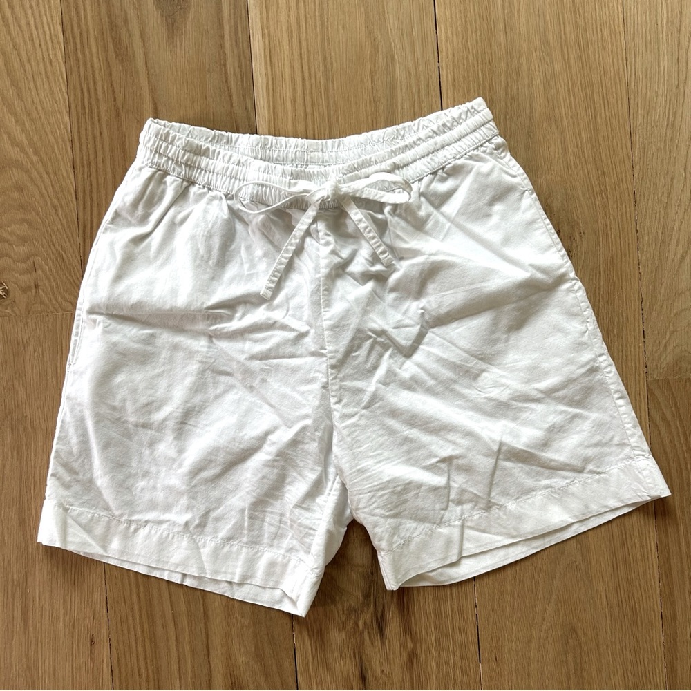Enza Costa Drawstring Cotton Poplin Blend Shorts Size 0